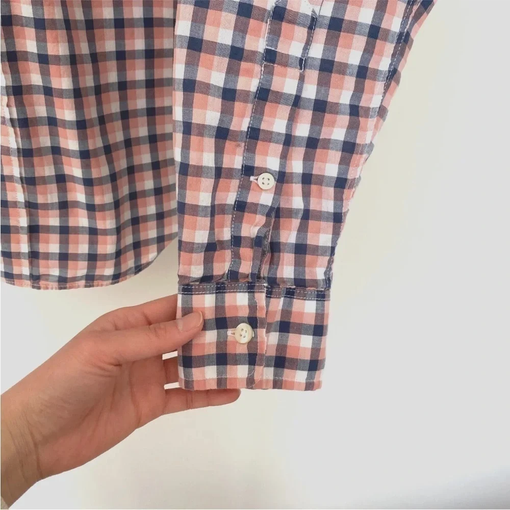 Lacoste Regular Fit Long Sleeve Lightweight Button Shirt Gingham Sz 41 (M-L) - Picture 5 of 11